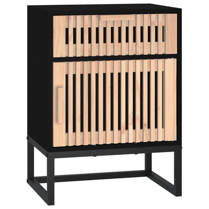 Comodini 2 pz Neri 40x30x55,5 cm Legno Multistrato e Ferro