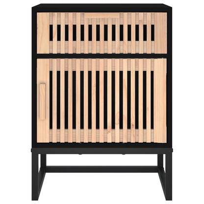 Comodini 2 pz Neri 40x30x55,5 cm Legno Multistrato e Ferro