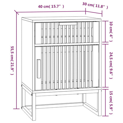 Comodini 2 pz Neri 40x30x55,5 cm Legno Multistrato e Ferro