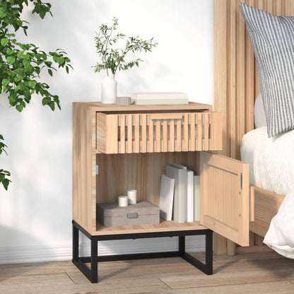 Comodino 40x30x55,5 cm Legno Multistrato e Ferro