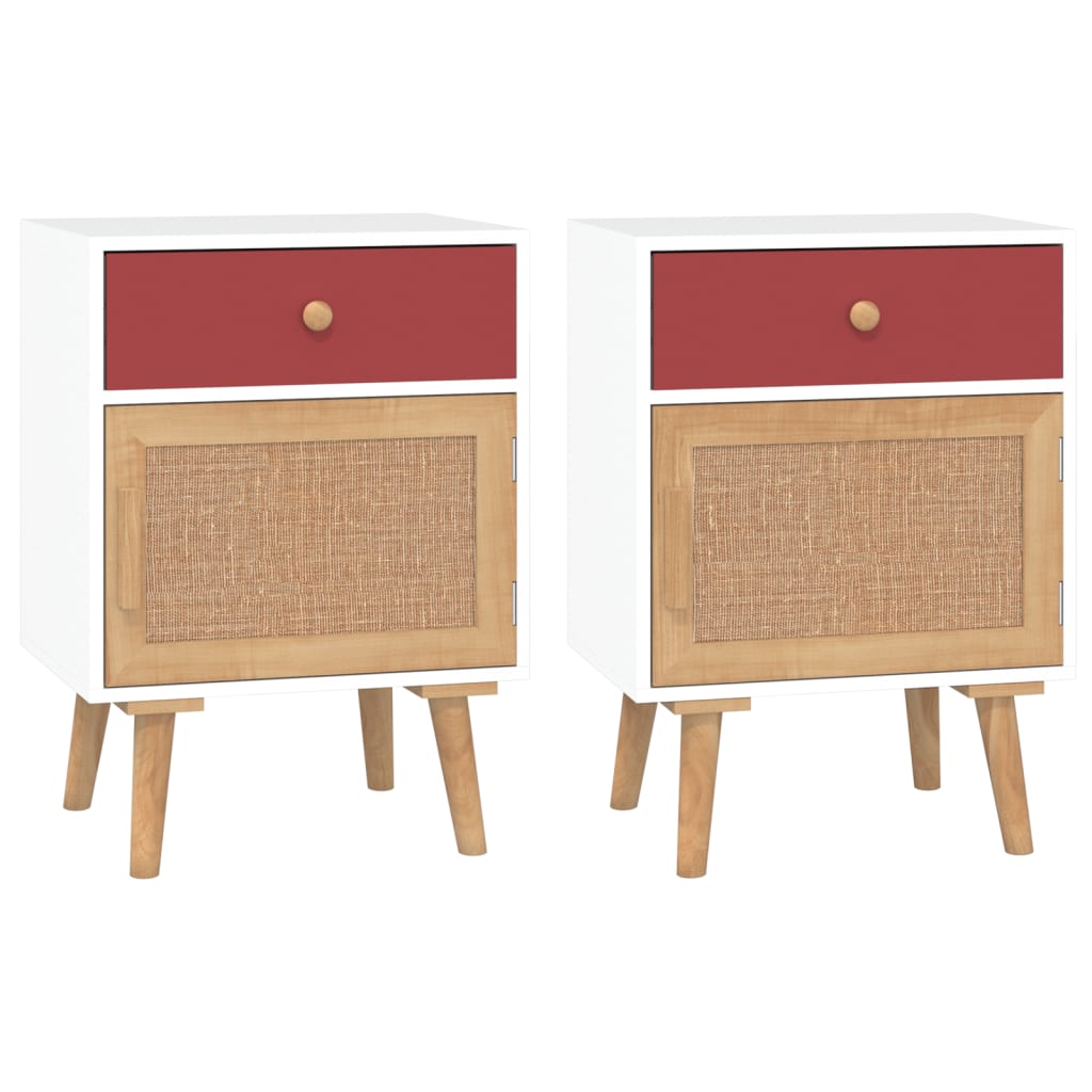 Comodini 2 pz Bianchi 40x30x55 cm in Legno Multistrato