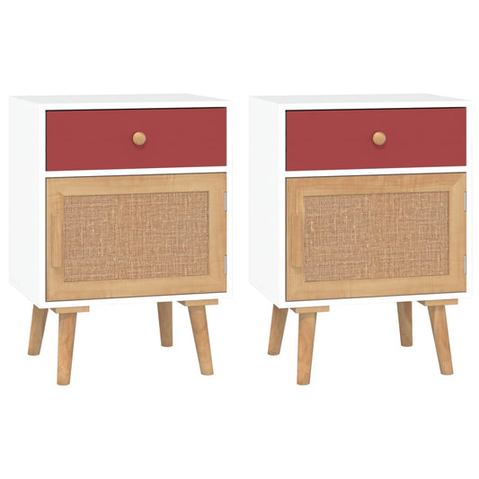 Comodini 2 pz Bianchi 40x30x55 cm in Legno Multistrato