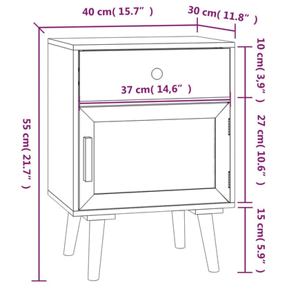 Comodini 2 pz Bianchi 40x30x55 cm in Legno Multistrato