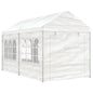Gazebo con Tetto Bianco 4,46x2,28x2,69 m in Polietilene