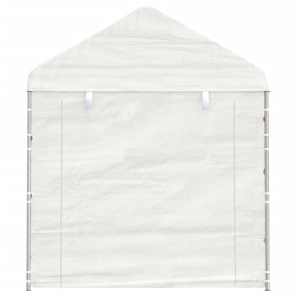 Gazebo con Tetto Bianco 4,46x2,28x2,69 m in Polietilene