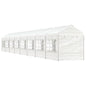 Gazebo con Tetto Bianco 17,84x2,28x2,69 m in Polietilene