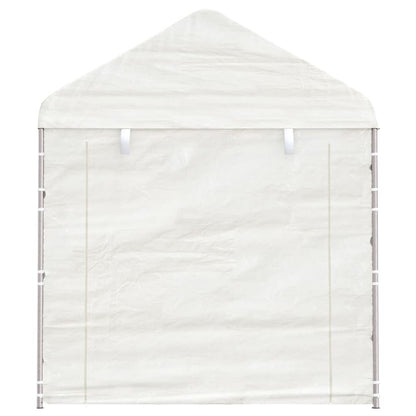Gazebo con Tetto Bianco 17,84x2,28x2,69 m in Polietilene
