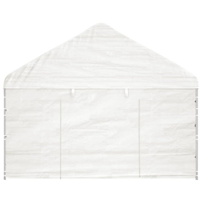 Gazebo con Tetto Bianco 4,46x4,08x3,22 m in Polietilene