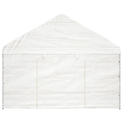 Gazebo con Tetto Bianco 11,15x4,08x3,22 m in Polietilene