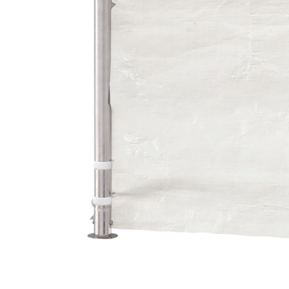 Gazebo con Tetto Bianco 17,84x5,88x3,75 m in Polietilene