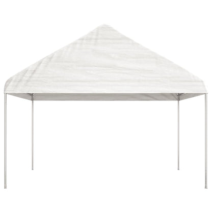 Gazebo con Tetto Bianco 20,07x4,08x3,22 m in Polietilene