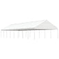 Gazebo con Tetto Bianco 17,84x5,88x3,75 m in Polietilene