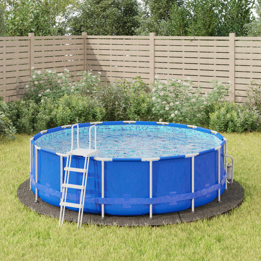 Telo Sotto Piscina Grigio Chiaro Ø396 cm Geotessile Poliestere