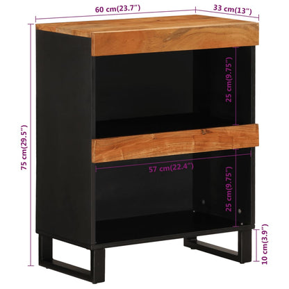 Credenza 60x33x75 cm in Legno Massello di Acacia