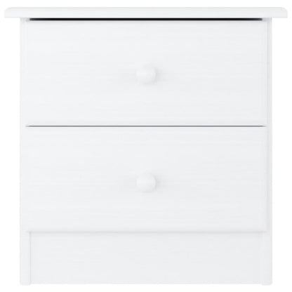 Comodino ALTA Bianco 41x35x41 cm in Legno Massello di Pino