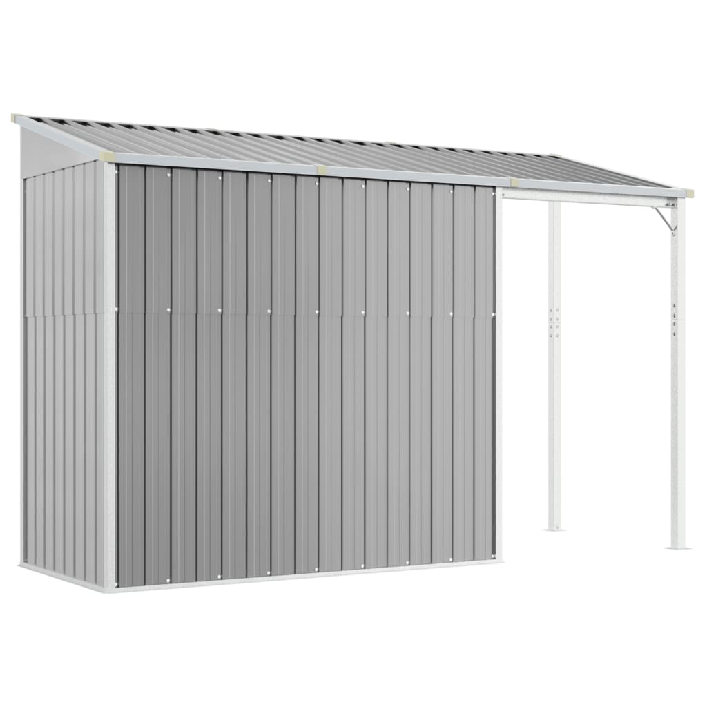 Capannone Tetto Esteso Grigio Chiaro 277x110,5x181cm Acciaio