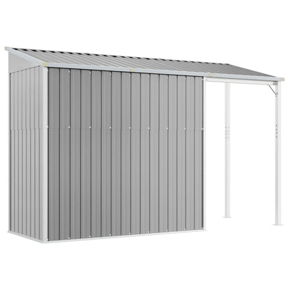 Capannone Tetto Esteso Grigio Chiaro 277x110,5x181cm Acciaio