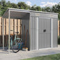 Capannone Tetto Esteso Grigio Chiaro 277x110,5x181cm Acciaio