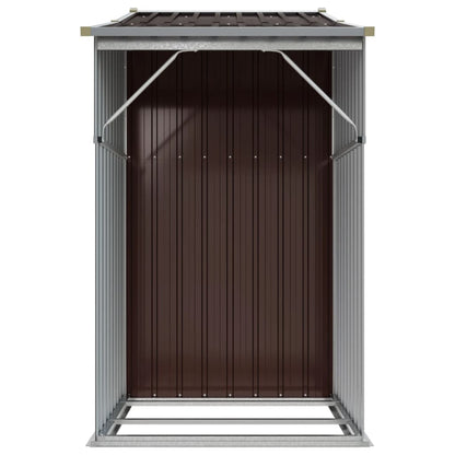 Capanno da Giardino Marrone 277x93x179 cm in Acciaio Zincato