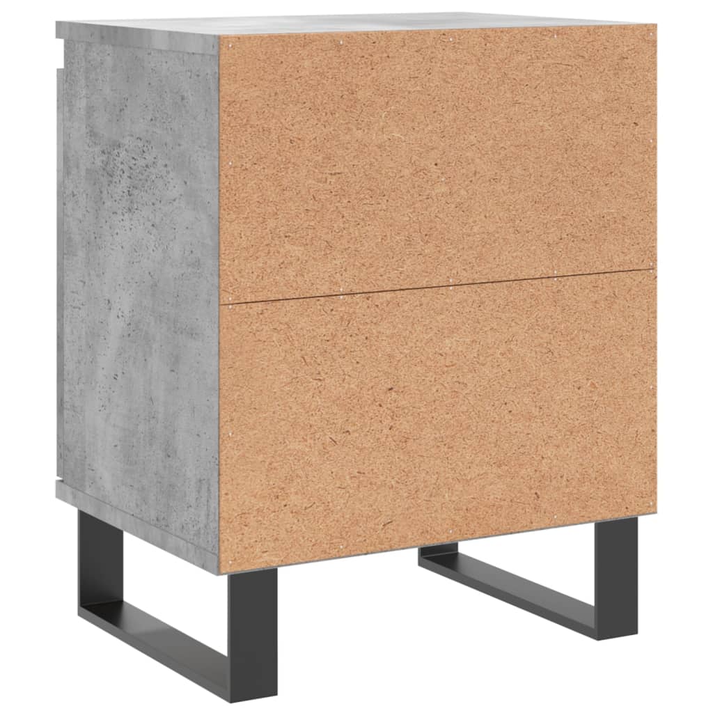 Comodini 2 pz Grigio Cemento 40x30x50 cm in Legno Multistrato