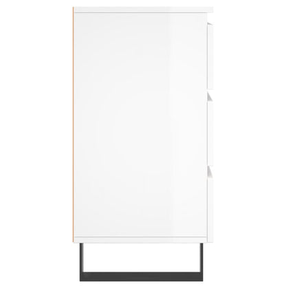 Comodini 2 pz Bianco Lucido 40x35x69 cm in Legno Multistrato