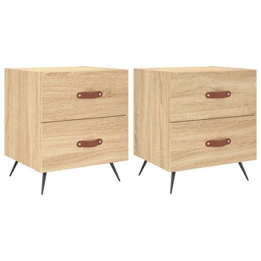 Comodini 2 pz Rovere Sonoma 40x35x47,5 cm in Legno Multistrato