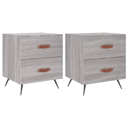 Comodini 2 pz Grigio Sonoma 40x35x47,5 cm in Legno Multistrato