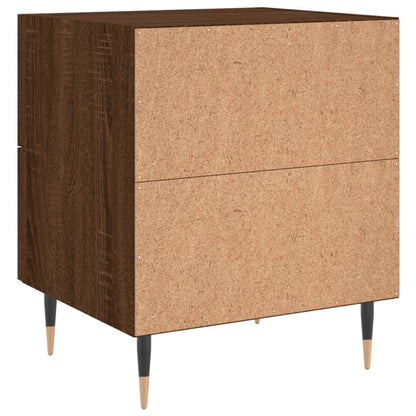 Comodini 2 pz Rovere Marrone 40x35x47,5 cm in Legno Multistrato