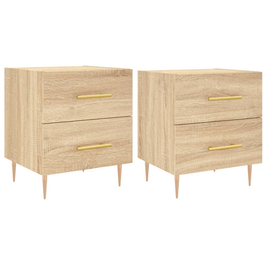 Comodini 2 pz Rovere Sonoma 40x35x47,5 cm in Legno Multistrato