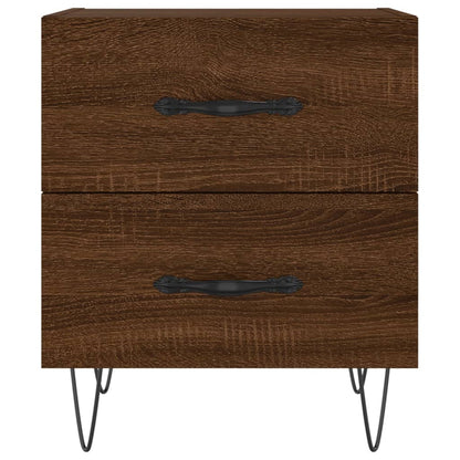 Comodini 2 pz Rovere Marrone 40x35x47,5 cm in Legno Multistrato