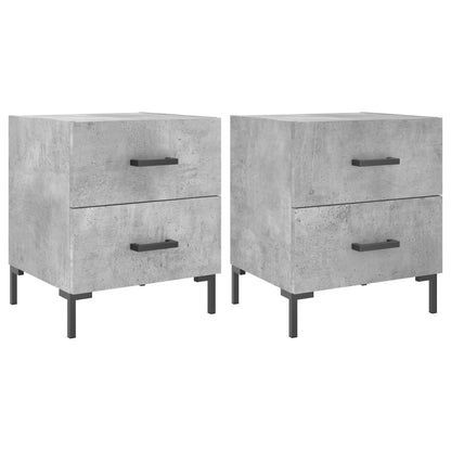Comodini 2 pz Grigio Cemento 40x35x47,5 cm in Legno Multistrato