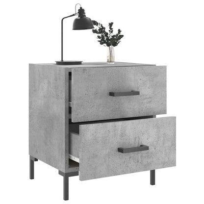 Comodini 2 pz Grigio Cemento 40x35x47,5 cm in Legno Multistrato