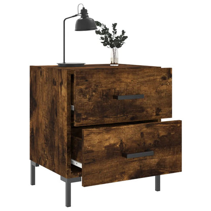 Comodini 2 pz Rovere Fumo 40x35x47,5 cm in Legno Multistrato