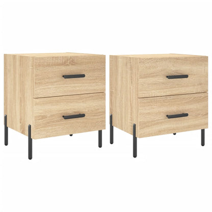 Comodini 2 pz Rovere Sonoma 40x35x47,5 cm in Legno Multistrato