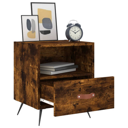 Comodini 2 pz Rovere Fumo 40x35x47,5 cm in Legno Multistrato