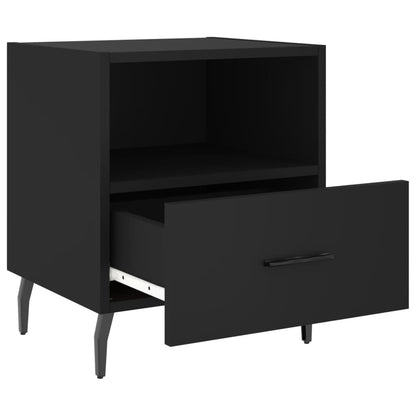 Comodini 2 pz Neri 40x35x47,5 cm in Legno Multistrato