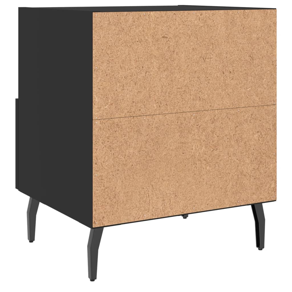 Comodini 2 pz Neri 40x35x47,5 cm in Legno Multistrato