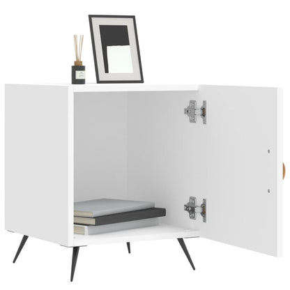 Comodino Bianco 40x40x50 cm in Legno Multistrato