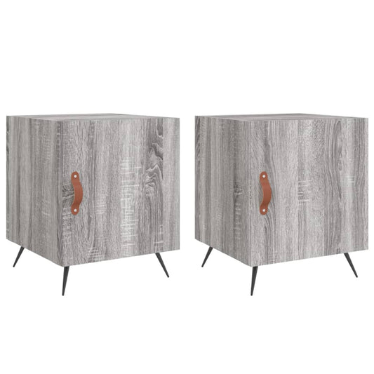 Comodini 2 pz Grigio Sonoma 40x40x50 cm in Legno Multistrato