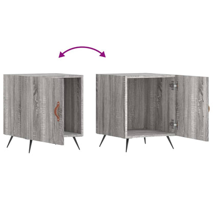 Comodini 2 pz Grigio Sonoma 40x40x50 cm in Legno Multistrato