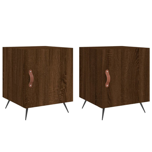 Comodini 2 pz Rovere Marrone 40x40x50 cm in Legno Multistrato