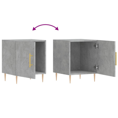 Comodini 2 pz Grigio Cemento 40x40x50 cm in Legno Multistrato