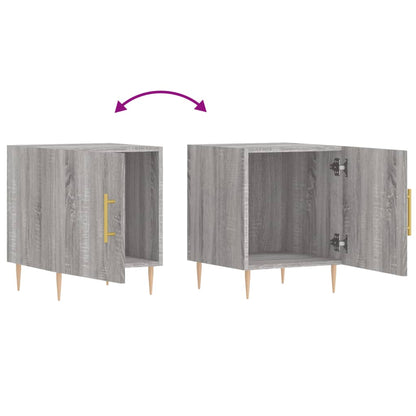 Comodini 2 pz Grigio Sonoma 40x40x50 cm in Legno Multistrato