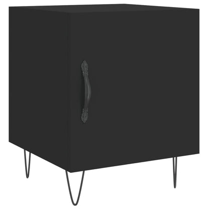 Comodini 2 pz Neri 40x40x50 cm in Legno Multistrato