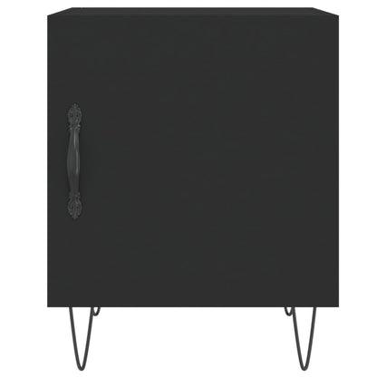 Comodini 2 pz Neri 40x40x50 cm in Legno Multistrato