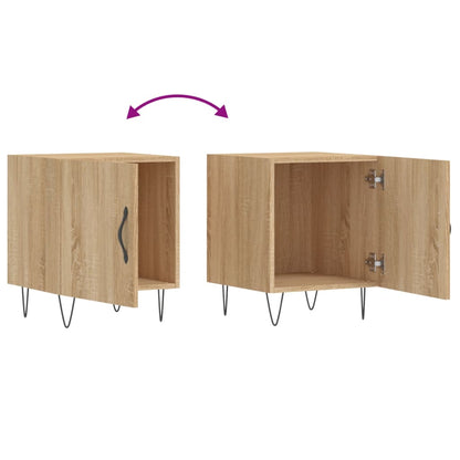 Comodini 2 pz Rovere Sonoma 40x40x50 cm in Legno Multistrato