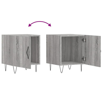 Comodini 2 pz Grigio Sonoma 40x40x50 cm in Legno Multistrato