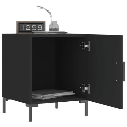 Comodini 2 pz Neri 40x40x50 cm in Legno Multistrato