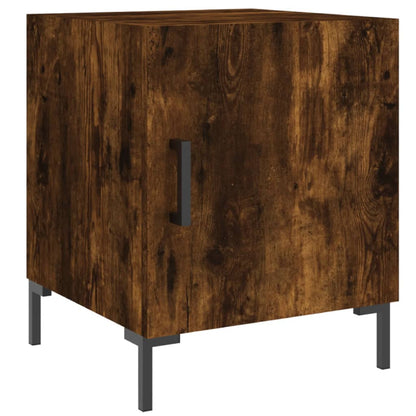 Comodini 2 pz Rovere Fumo 40x40x50 cm in Legno Multistrato