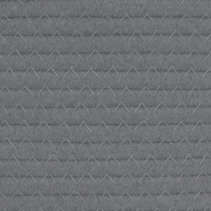 Cestini Portaoggetti 2pz Grigio e Bianco Ø24x18 cm in Cotone
